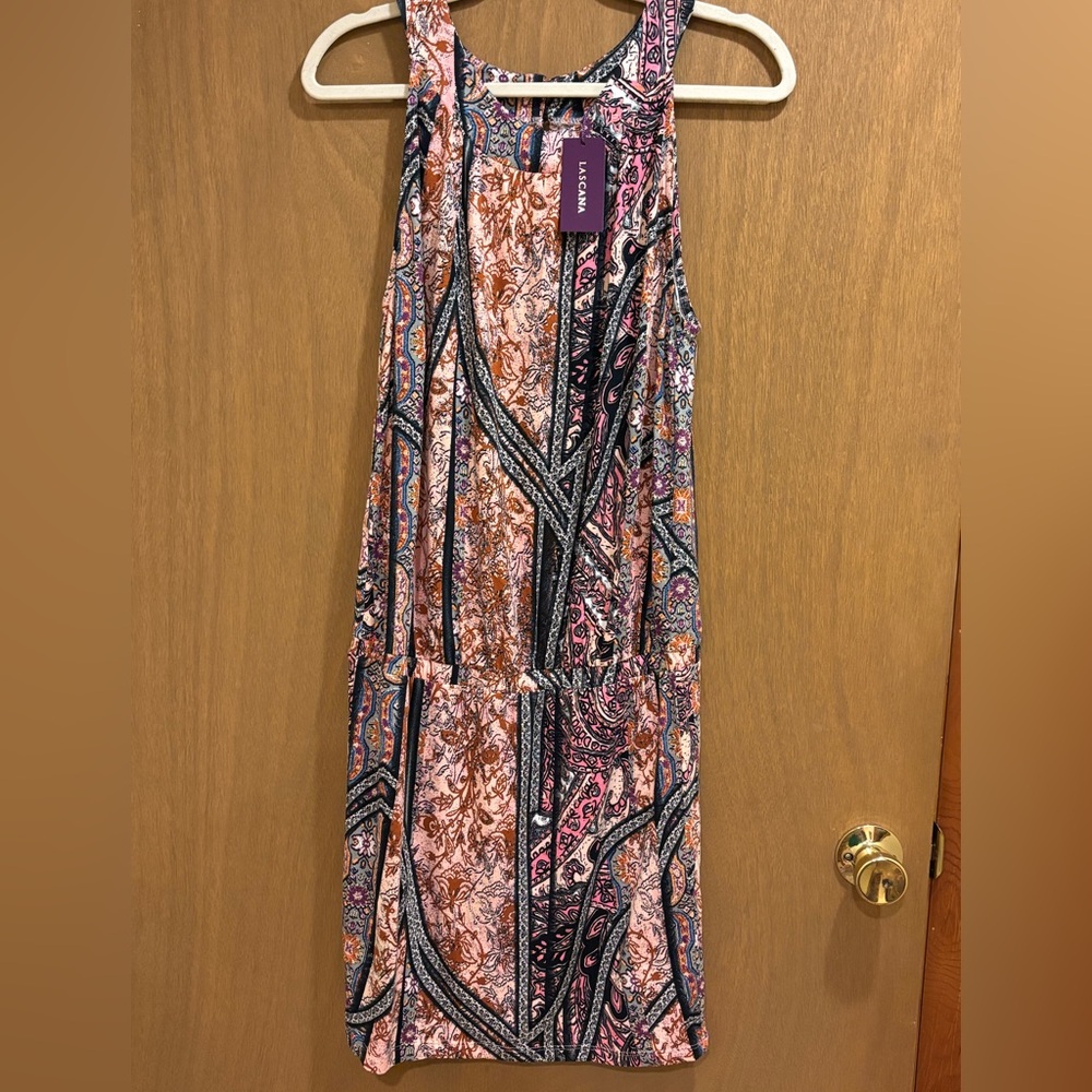 NWT Lascana Boho Sleeveless Mixed Pattern Mini Dress size 8 - Picture 8 of 8